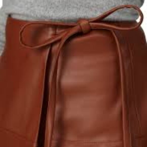 Jason Wu 100% Leather Tie Front Wrap Skirt - 2 - Picture 13 of 13